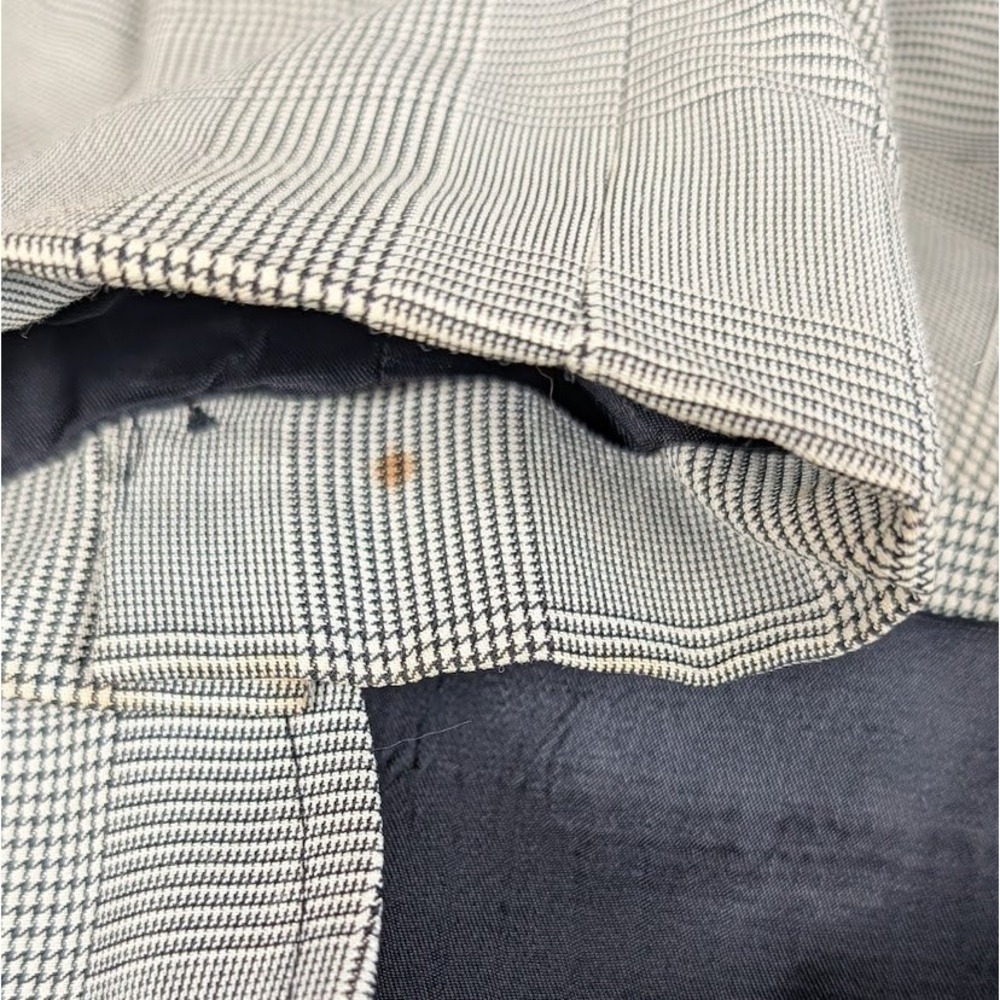 Lauren Ralph Lauren Womens Blazer Size 4 Gray Plaid Single Breasted FLAWED - Picture 7 of 8